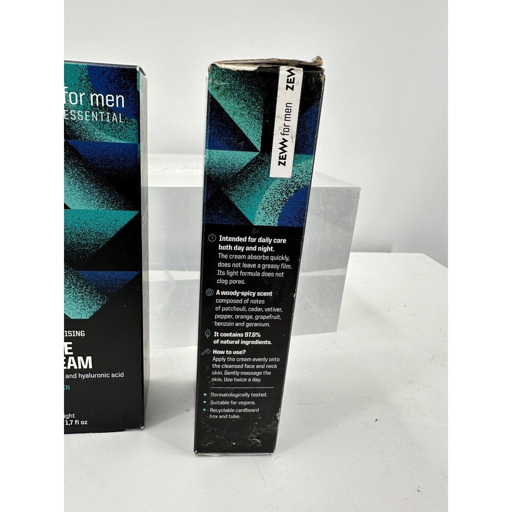 2-Zew For Men Essential  Moisturizing Face Cream With Hemp Oil For Dry Skin
